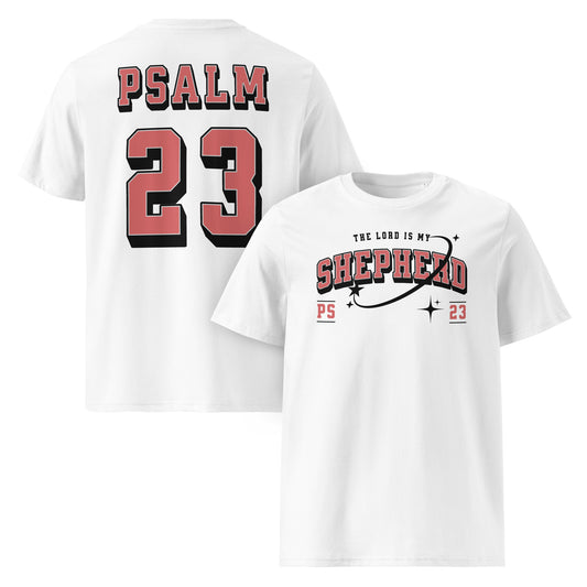 The Lord is My Shepherd Tee - Red/Black Logo